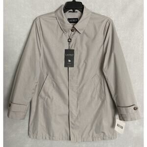 Lauren Ralph Lauren Men's 40 Short Raincoat Stanza Cream Brown Houndstooth NEW